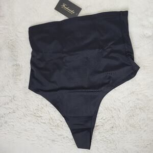 NEW Frederick's of Hollywood Black Shaping Thong Brief Panty